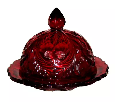 Mosser Crystal Glass Inverted Thistle Domed Covered Butter DishCheese Ball Dish • $39.99