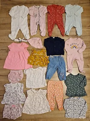 Baby Girl Clothes Bundle 6-9 Months Outfits F&F H&M TU 19 Items • £14.99