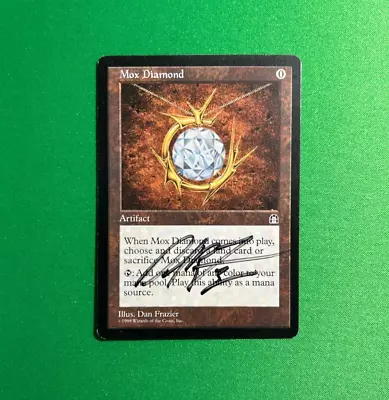 Dan Frazier Signed Autograph Stronghold Mox Diamond MP Moderate Play MTG • $549.95