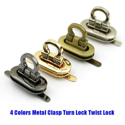 Metal Lock Twist Clasp Turn Lock For DIY Handbag Craft Bag Purse Hardware New • £3.49