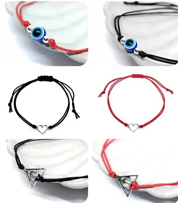 Hamsa Red Bracelet Evil Eye Charm Kabbalah Harry Heart Fatima Judaica Protection • £2.49