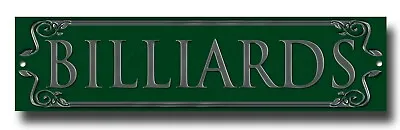 £6.95 • Buy Billiards Metal Sign.dimensions 12  X 3 .old British Pub Style Decor.
