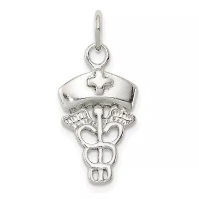 925 Sterling Silver Nurse Medical Symbol Caduceus Charm Pendant 0.83 Inch • $14.74