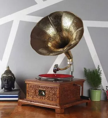 Gramophone Player Original Wind Up Functional Working Gramophone Record Player • $603.56