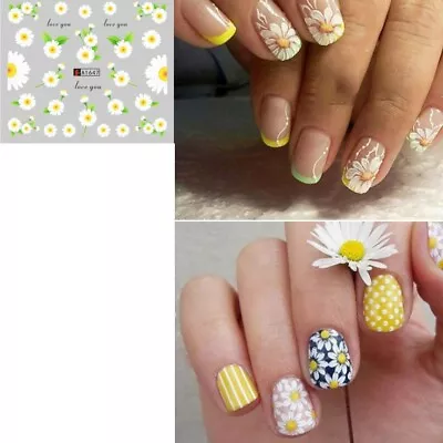 Nail Art Water Decals Transfers Stickers Spring Summer Daisy Flowers Floral A647 • £1.49