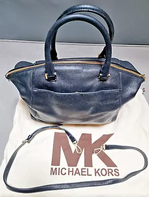 Michael Kors Riley Large Satchel Black Pebbled Leather Shoulder Handbag W/Tags  • $44.99