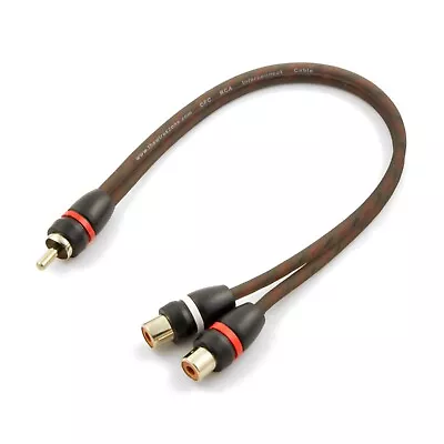 1 Male To 2 Female Gold Plated OFC Twisted Pair RCA Y-Adapter Cable Car Or Home • $6.10