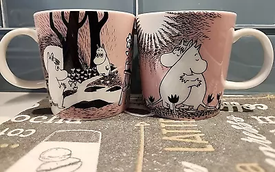 (2) Arabia Finland Moomin Snorkmaiden & Moomintroll Hugging/Love Mugs/Cups Pink • $59.95