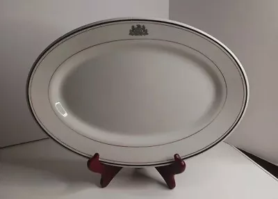 Vintage Sterling Vitrified China Glass Platter Dish Mid-century Black Red White • $15