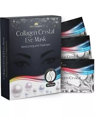 BrightJungle Collagen Crystal Eye Mask Moisturizer Pads 16 Pairs • $8.50