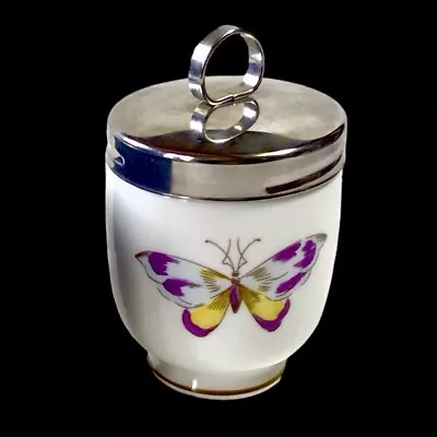 Double Cooked Egg Egg Coddler Strawberries Butterfly Porcelain Coalport Royal Worcester • £34.24