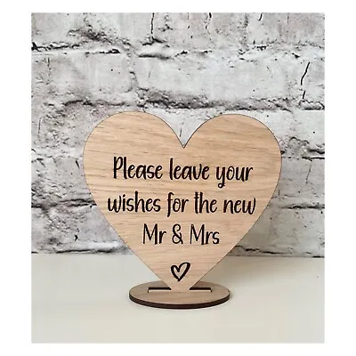 Please Leave Your Wishes For The New Mr And Mrs Sign | Rustic Wedding Signs • £6.99