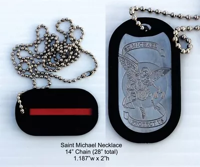 Thin Red Line Dog Tag Necklace Firefighter 3 Pcs • $5.99