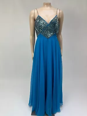 Vintage 90's Mike Benet Women's Dress Polyester Maxi Sequin Prom Formal U3-23 • $119.99