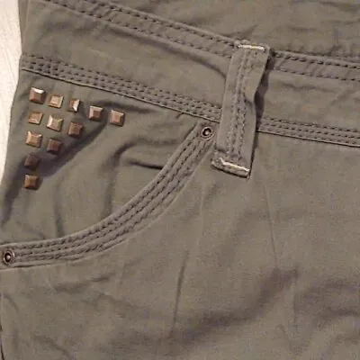 $14.88 • Buy Freestyle Revolution Pants Womens Size11 Junior Olive Cargo Slacks Skinny Jewels