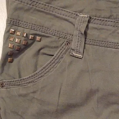 Freestyle Revolution Pants Womens Size11 Junior Olive Cargo Slacks Skinny Jewels • $17.97