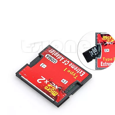 £8.69 • Buy 2 Port Slot Micro SD TF SDHC To Type I Compact Flash Card CF Reader Adapter CI