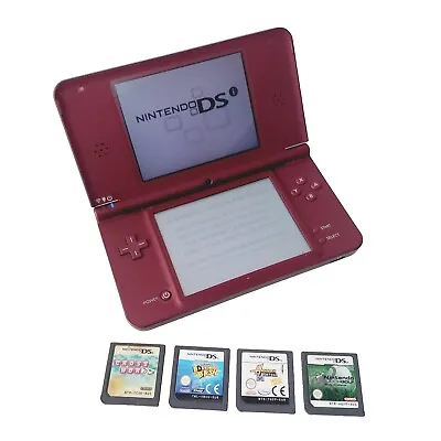 Nintendo DSi XL Handheld System Burgundy With 4 Games + Stylus • $199