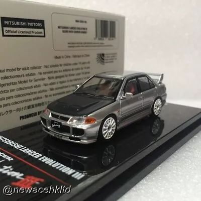 MITSUBISHI LANCER EVOLUTION III Silver Carbon Bonne INNO 1/64 #IN64-EVO3-SIL • $23