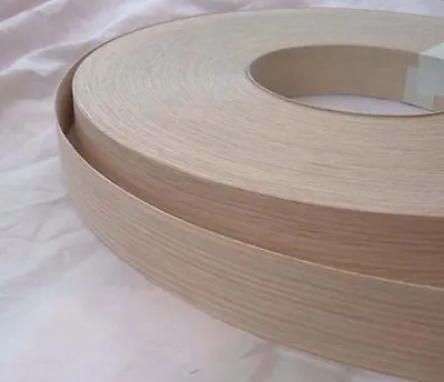 Oak Iron On Edging Pre Glued Wood Veneer Door Tape 40mm Wide Various Lengths • £8.28