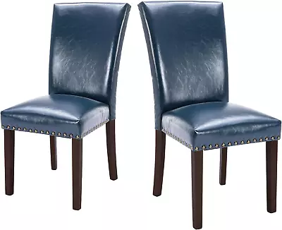 Upholstered Parsons Dining Chairs Set Of 2 PU Leather Dining Room Kitchen Side  • $325.88