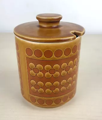 HORNSEA Pottery SAFFRON Lidded Sugar Bowl Preserve Jam Pot 1970s Vintage Retro • £7.50