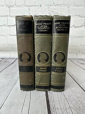 The Complete Works Of Mark Twain Autobiography Vol 1-2 What Is Man? HC Antique • $65