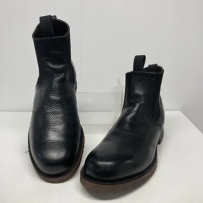 Frye Chelsea Ankle Boots Black Leather Made In USA Oil Resist Sole Men Size 7.5M • $119.20