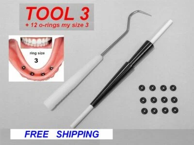 $17.95 • Buy TOOL # 3  For Mini Dental Implant Rubber Rings  Comes With 12 * O-rings Size 3 