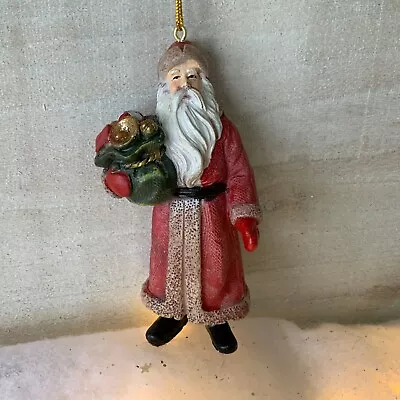 Traditional Father Christmas Tree Decoration Hanging Gisela Graham Santa • £11.99