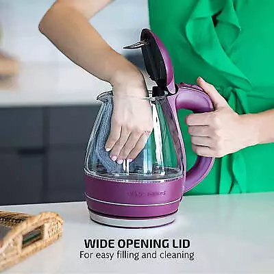  Glass Electric Kettle Hot Water Boiler 1.5 Liter Borosilicate Glass Fast • $19.45