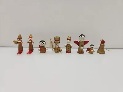 Vintage Miniature Wooden Christmas Ornaments Figures • $8.09