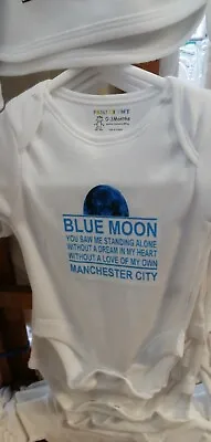 £5.99 • Buy Slogan Baby Vest Manchester City. Sizes 0-3, 3-6, 6-12, 12-18, 18-24mths