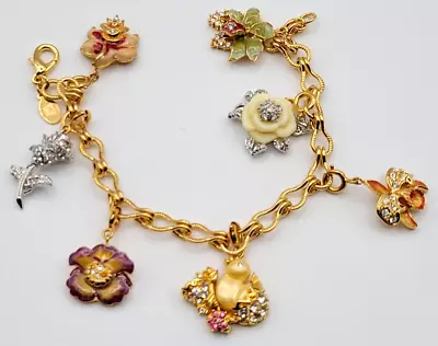 Nolan Miller 7 Charms Bracelet Gold Tone 8  Signed • $79.87