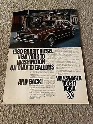 Vintage 1980 VOLKSWAGEN RABBIT DIESEL Car Print Ad BROWN • $6.99