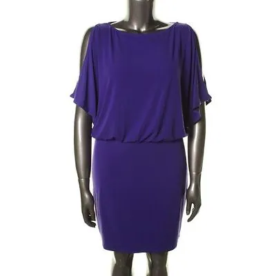 $35.99 • Buy Famous Catalog Moda NEW Purple Matte Jersey Dress XL
