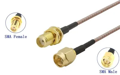 £2.95 • Buy SMA MALE To SMA FEMALE PIGTAIL FLY LEAD EXTENSION CABLE RG316 10cm To 500cm