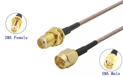 £9.45 • Buy SMA MALE To SMA FEMALE PIGTAIL FLY LEAD EXTENSION CABLE RG316 10cm To 500cm