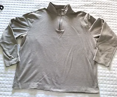 Van Heusen Men's XL Pullover Shirt 1/4 Zip Slim Fit Never Tuck Long Sleeve Gray • $14