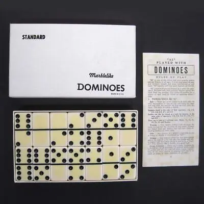 Vintage Puremco Marblelike 616 Dominoes Double 6 Set Of 28 • $24.99