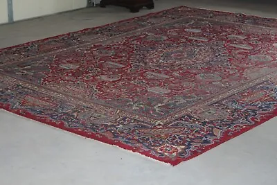 9x12 ANTIQUE ORIENTAL RUG Red Big Traditional Handmade HAND-KNOTTED  • $398