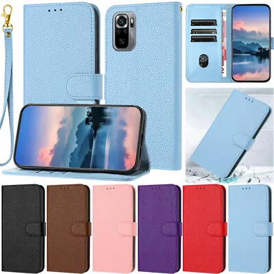 Litchi Wallet Leather Flip Case Cover For Xiaomi Redmi 12C A1 A2 10A Note 10 9S • $14.01