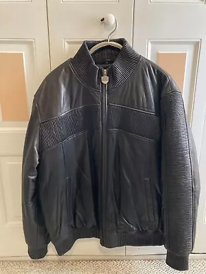 NWT Phat Pharm Leather Motorcycle Jacket 2XL XXL Ecko Sean John • $300
