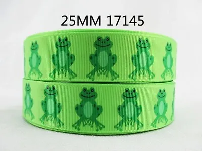 2 Metre Frog Ribbon Size 1 Inch Hair Bows Headbands Birthday Cake Card Making • £1.31