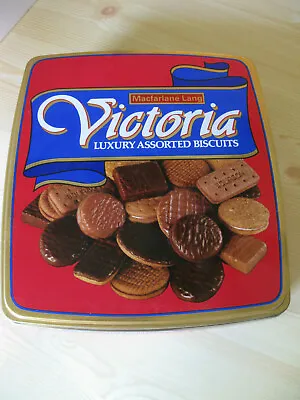 Vintage English Biscuit/Cookie Tin 80's Macfarlane Lang Victoria Luxury Biscuits • $8.75