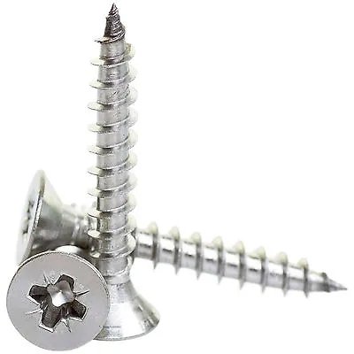 £2.23 • Buy 4g 6g 8g STAINLESS STEEL POZI COUNTERSUNK FULLY THREADED CHIPBOARD WOOD SCREWS