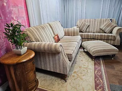 Parker Knoll Westbury 3 Piece Suite In Nouveau Stripe Rose Rrp £3900 • £1399