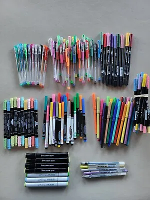 Lot Of 127 Art&Craft Pens/Markers/Dual/Variety Tested/Stampin Write/Tombow Copic • $35