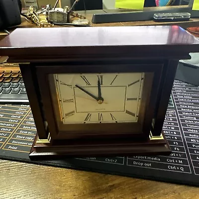 Vintage Bombay Company Rotating Mantel Clock With Picture Frame Wood • $20