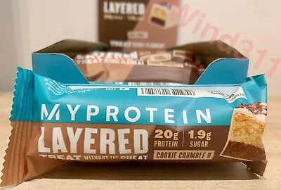 MyProtein Layered Bar 12x60g COOKIE CRUMBLE - High Protein Bars Low Sugar Snack • £21.95